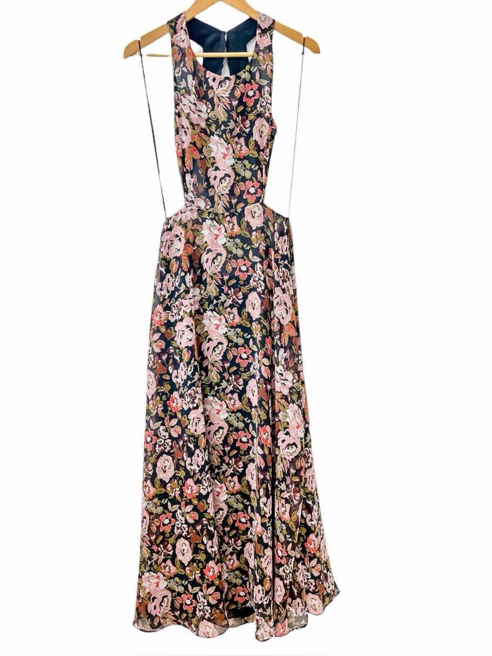 Zara Floral Open-Back Maxi Dress